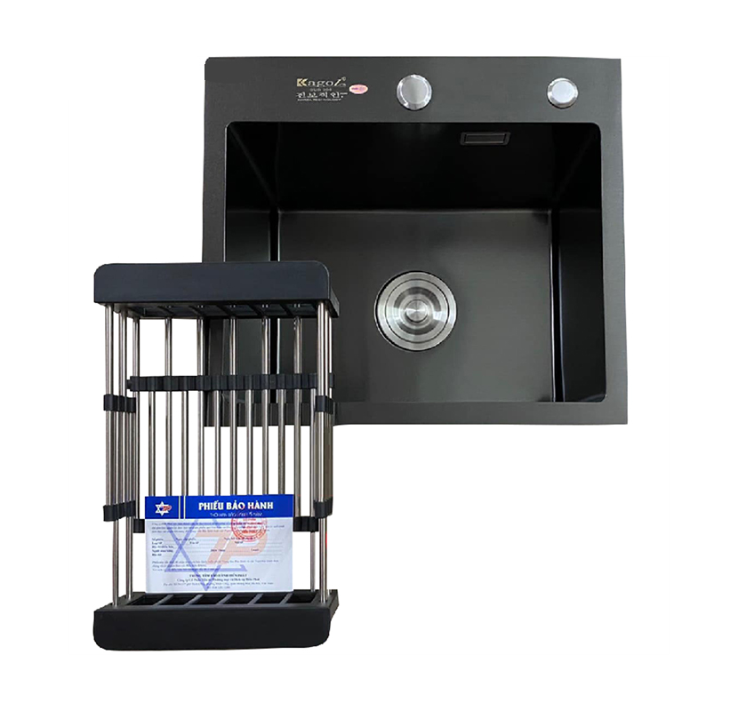 Chậu rửa bát KAGOL KND4540 một hố Nano đen (400 x 450 x 240 mm)
